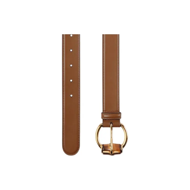 GUCCI Leather, Metal Leather Belts Women's Brown 3CM-2