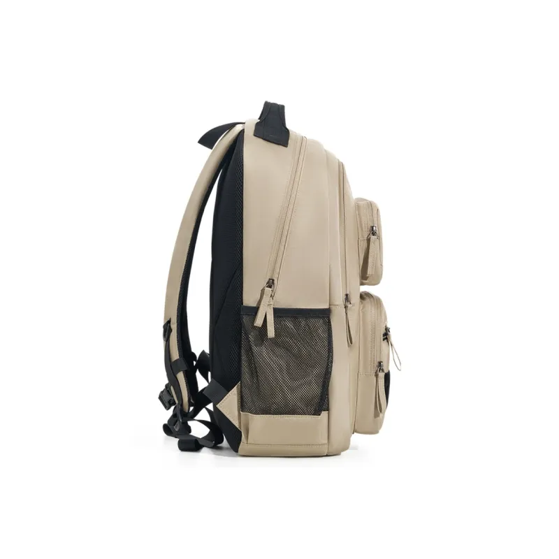OIWAS Fabric Students Backpack Travel Backpack Laptop Bag Backpack Regular Unisex Black/Khaki-9