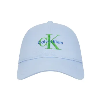 CALVIN KLEIN Cotton Baseball Caps Unisex Sky Blue
