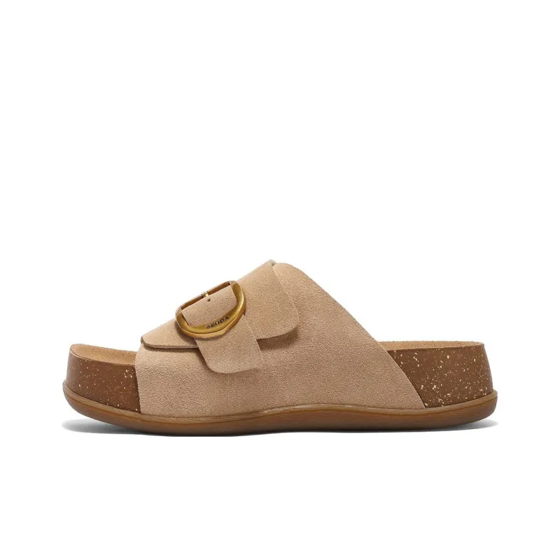 Senda Leather Patchwork Slide Slippers Women's-4