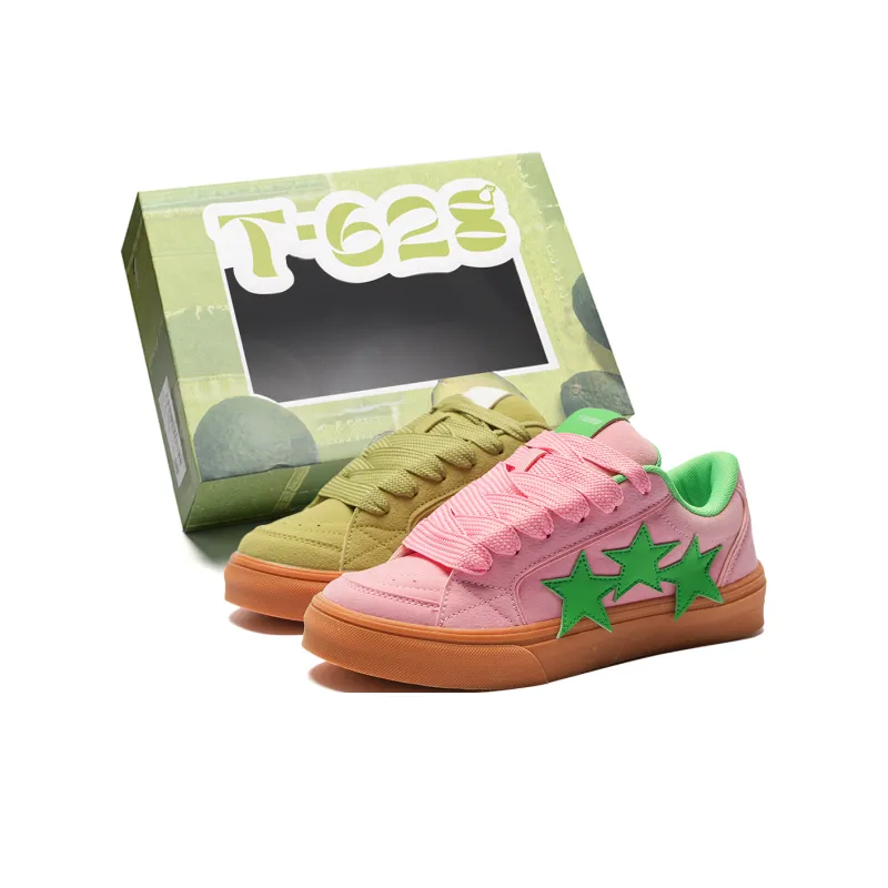 T628 Stars Puffy Shoes Slip Resistant, Abrasion Resistant, Lightweight Low Top Skateboard Shoes Unisex-15