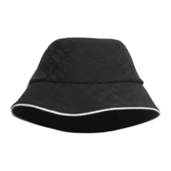 CHANEL Mixed Fabric Bucket Hats Unisex Black