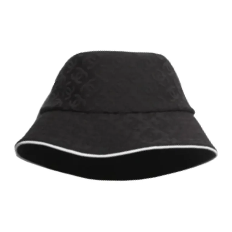 CHANEL Mixed Fabric Bucket Hats Unisex Black-0