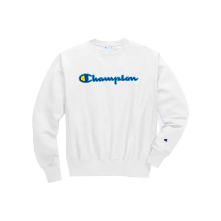 Champion Crew Neck Loose Fit Regular Sweatshirt US Version Unisex White-0