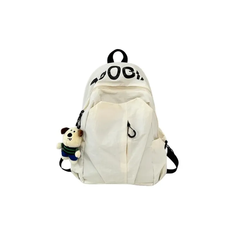 MOK Nylon Backpack Regular Unisex Green/White/Black/Light Gray/Orange-4