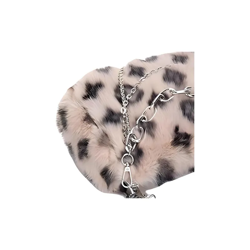 Meow In The Grass Plush Shoulder Bag, Handbag Regular Women's Gray/Ecru/Pink/Apricot-8