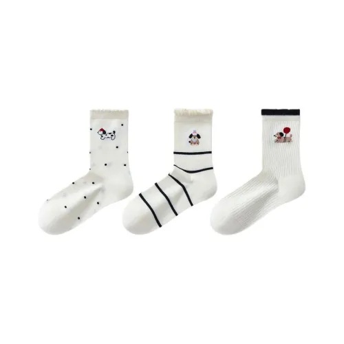 Temooues Mid Calf Socks Women's Combo Set