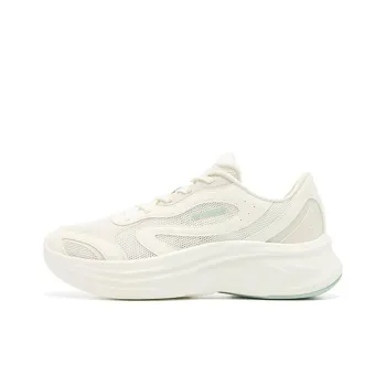 QIAODAN Non slip Wear resistant Impact resistant Low Top Casual Running Shoes Women's White Green
