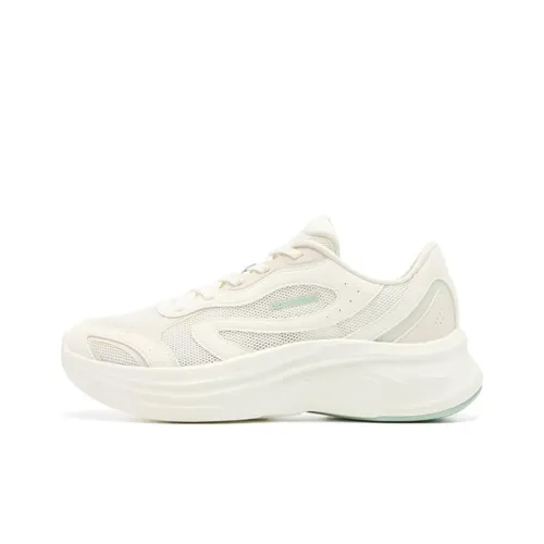 QIAODAN Non slip Wear resistant Impact resistant Low Top Casual Running Shoes Women's White Green