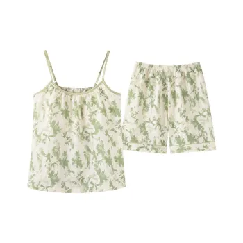 JINXU Pajama Set Women's Light Green
