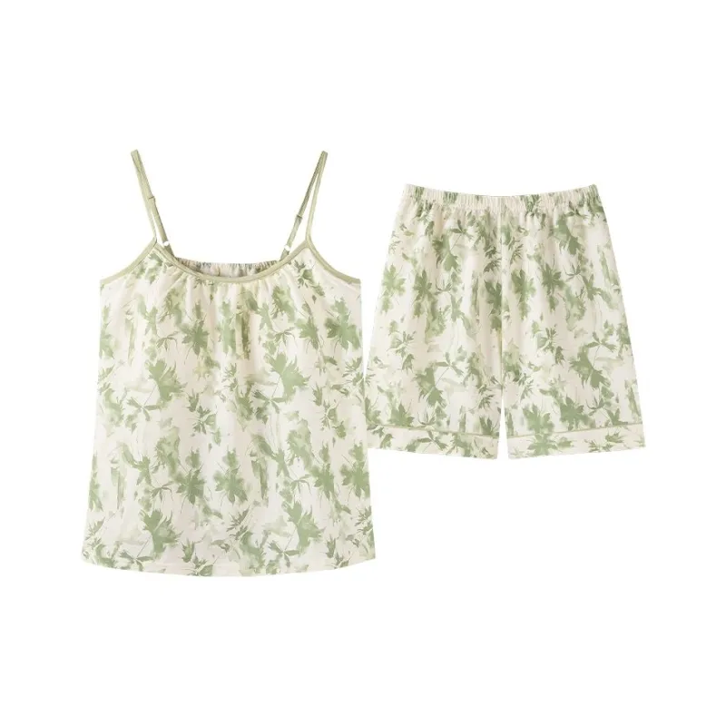 JINXU Pajama Set Women's Light Green-0