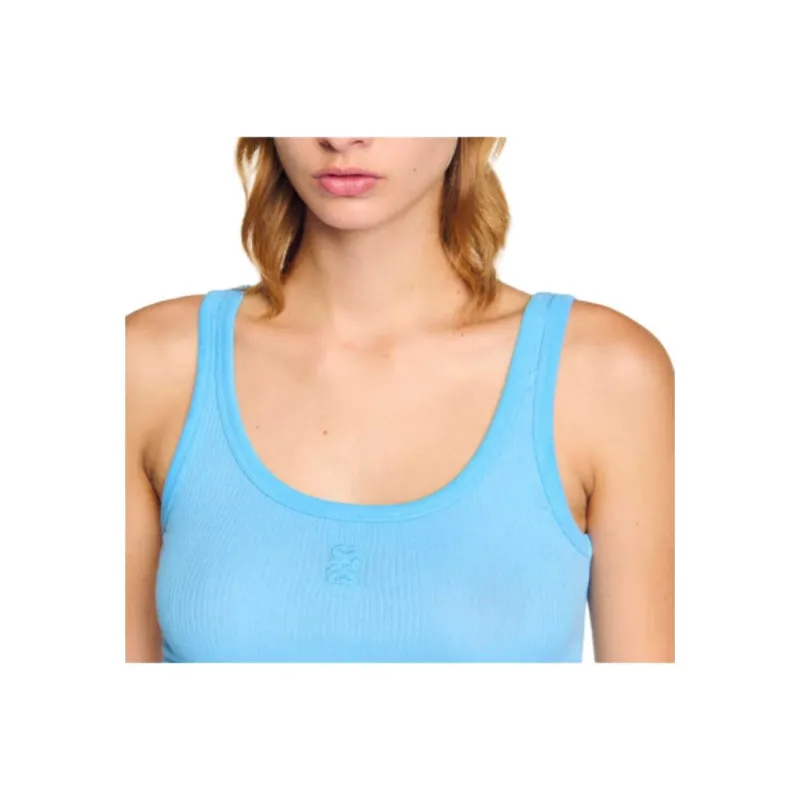 Sandro Ribbed Vest Top-3