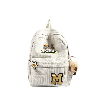 URBAN FOREST Corduroy Backpack Unisex Black/Yellow/Army Green/Beige