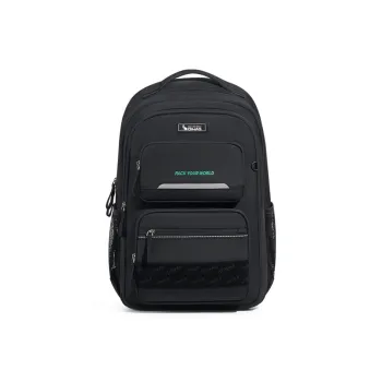 OIWAS Fabric Students Backpack Travel Backpack Laptop Bag Backpack Regular Unisex Black/Khaki