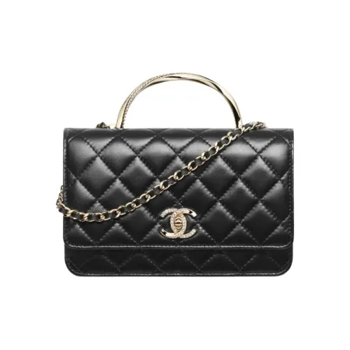 CHANEL Sheepskin Shoulder Bags Handbags Women's Black