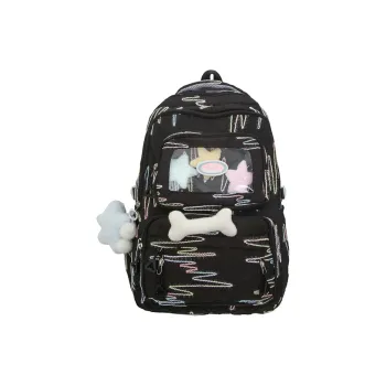 Deli Bear Nylon Backpack Women's Black/White/Pink