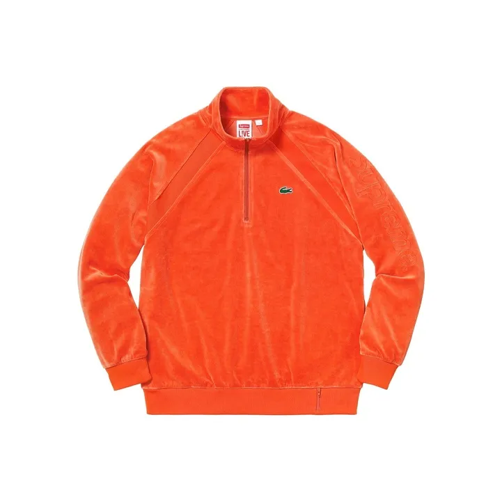 Supreme Lacoste Velour Half Zip Track Top-0