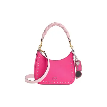 COACH Leather Hobo Bag Handbag Small Size Women's Pink