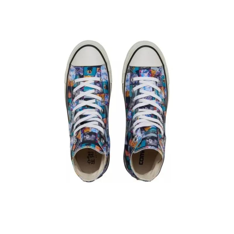 Hoshimachi Suisei x Converse All Star Anti Slip Wear Resistant High Top Canvas Shoes Unisex Black Blue-3
