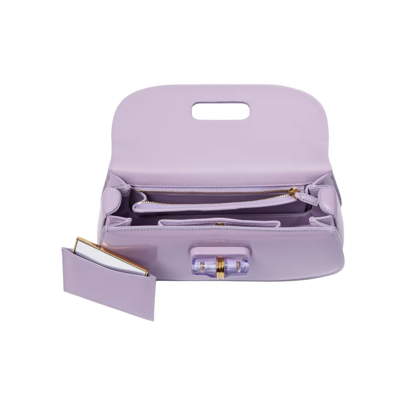 GUCCI Leather Shoulder Bag, Crossbody Bag, Handbag Trumpets Women's Light Purple-4