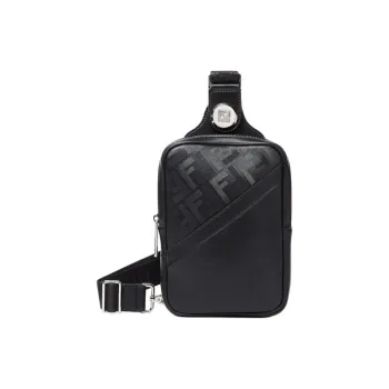 FENDI Leather Sling Bag Men's Black