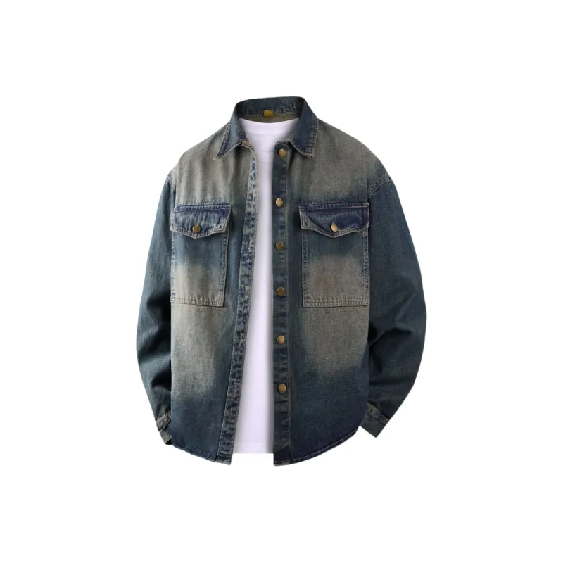 AMBER LIGHT Denim Jacket Unisex Dark Blue-0
