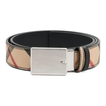 Burberry Calfskin Hardware Leather Belts Men's Brown 