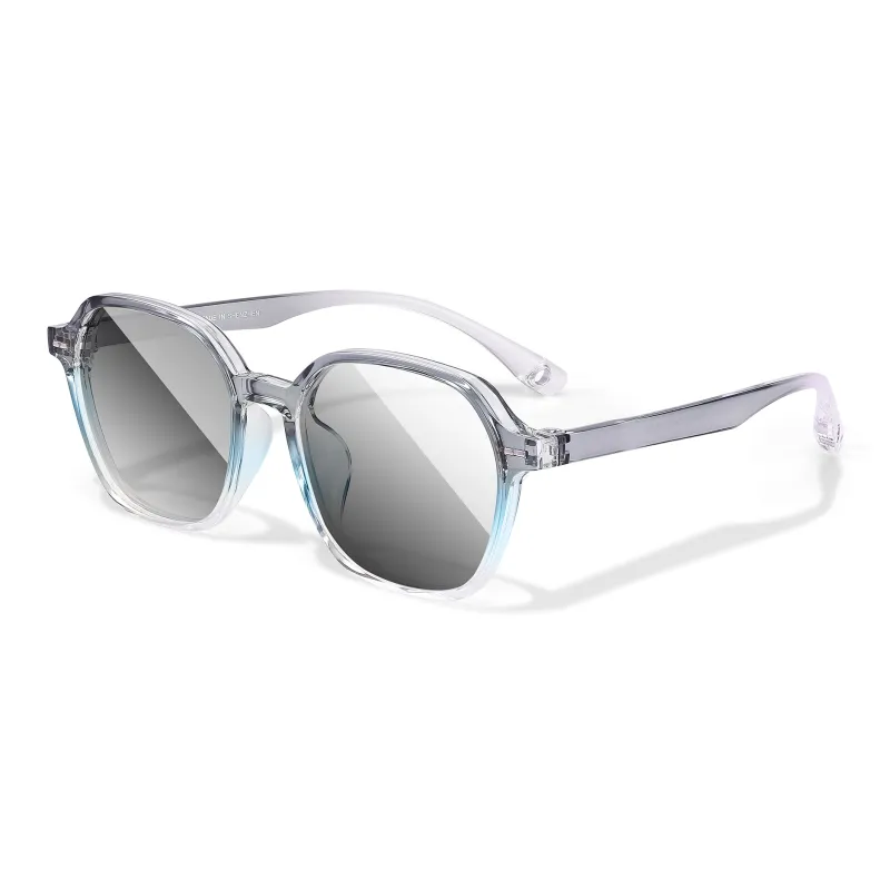 PULAIS TR/Memory Plastic Square Sunglasses Unisex Tea Brown-9