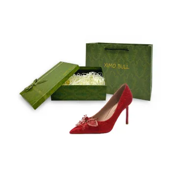XIMO BULL Slim Heel High Heels Women's Red