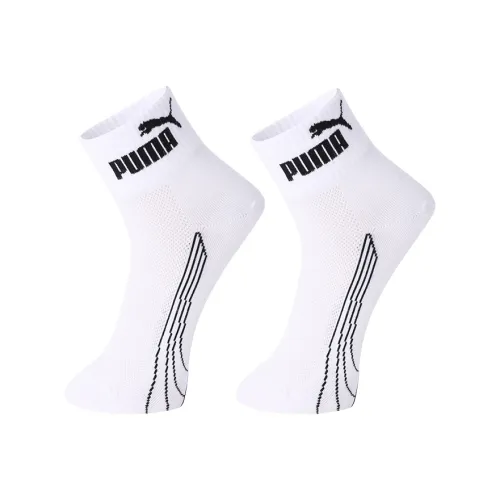 PUMA Mid Calf Socks Men's 2 Pack White