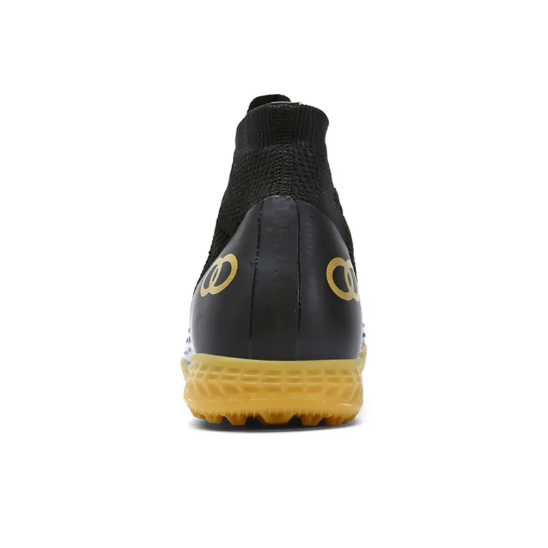 VAKY Soccer Shoes Unisex High Top Black/Gold-3