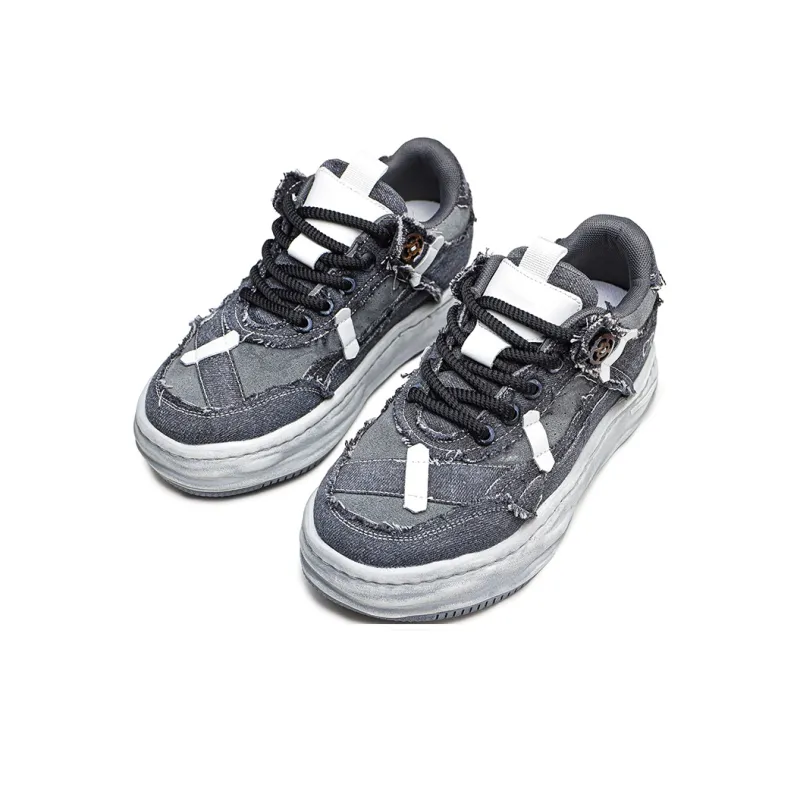 Rummaden Durable Breathable Full Coverage Lightweight Low Top Casual Shoes Men's Gray-3