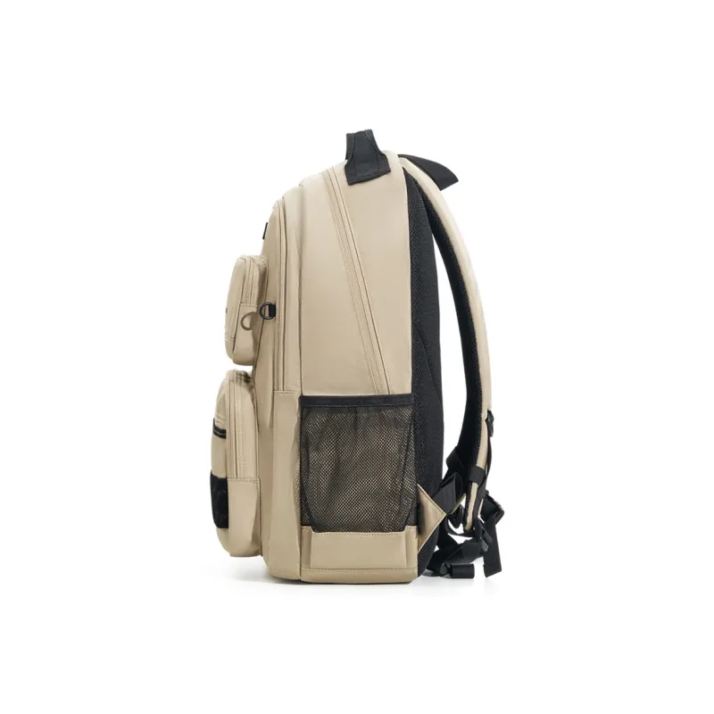 OIWAS Fabric Students Backpack Travel Backpack Laptop Bag Backpack Regular Unisex Black/Khaki-8