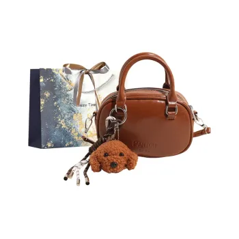 Iman's House PU Bowling Bag Handbag Women's Brown/Coffee/Burgundy/Black
