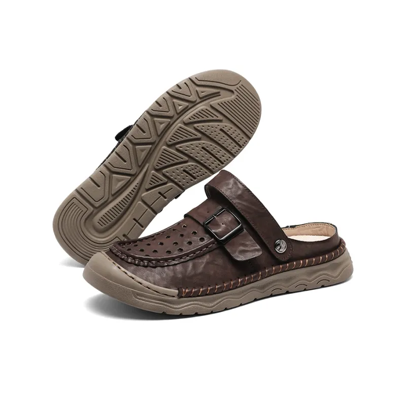 Xvxv Beach Sandals Men Black/Khaki/Red Brown/Gray-15
