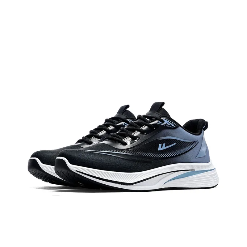 WARRIOR Running Shoes Men Low Top White Black Blue Gray-1