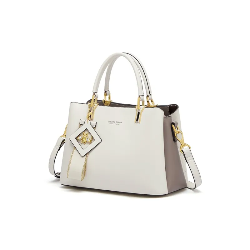 CNOLES Cow Leather Crossbody Bag, Handbag Tubas Women's Milk Coffee-1