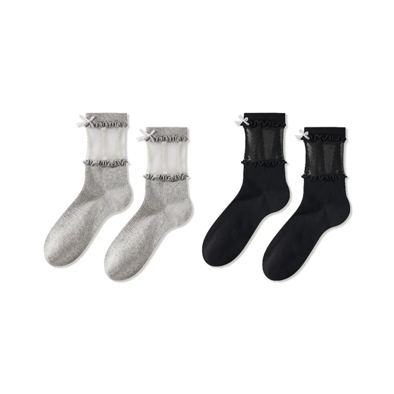 JIAZINI Mid Calf Socks Women's Combo Set-0
