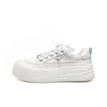 Than Than Me Low Top Skateboard Shoes Women's Raw White