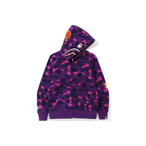 A BATHING APE Color Camo Ponr Shark Full Zip Hoodie