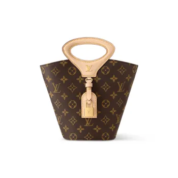 LOUIS VUITTON Coated Canvas Bucket Bag, One Shoulder Handbag Small Size Women's Brown