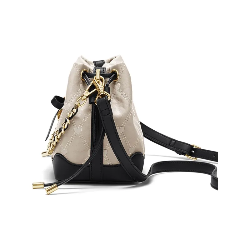 CNOLES Microfiber Leather Crossbody Bag, Handbag Regular Women's Cream Black Coffee/Rong Tiao Black-2