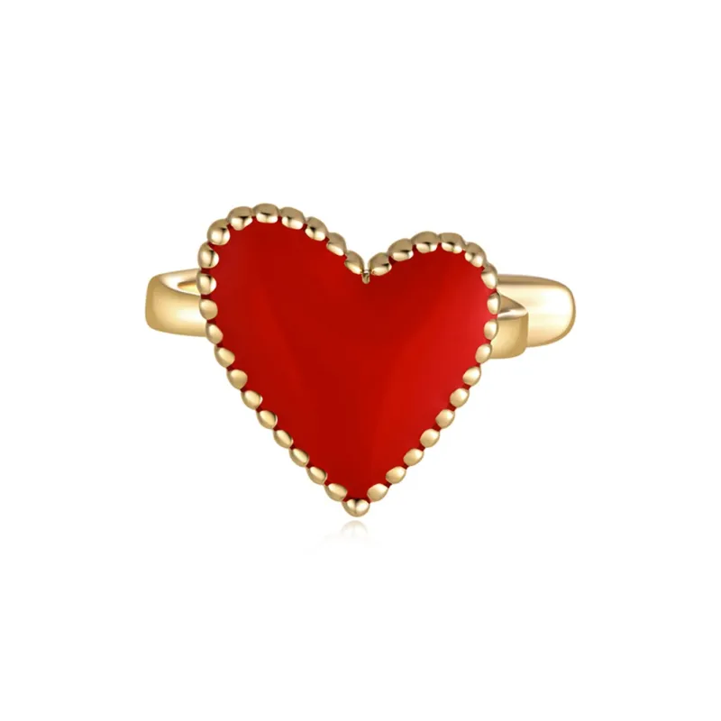 LELOUP 18K Gold Plated Copper Clip On Earrings Women's Red-1