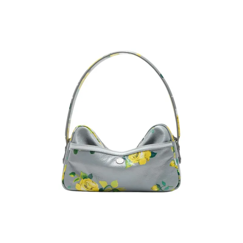 Acne Studios Calfskin Shoulder Bag Women's Gray & Yellow-1