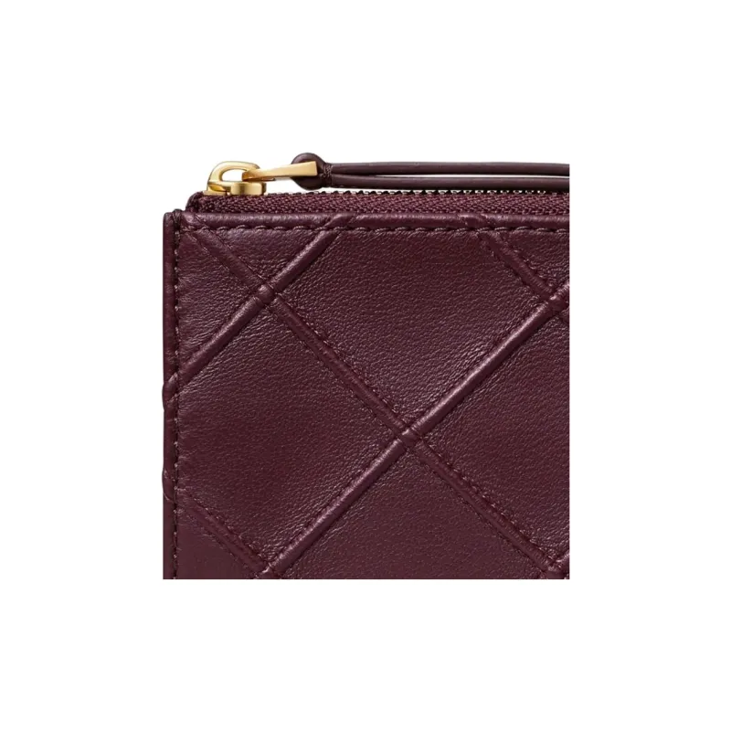TORY BURCH Fleming Nappa Leather Card Holder Women's Burgundy-3