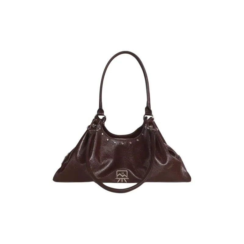 Kikawa Card Synthetic Leather Shoulder Bag Medium Size Women's Burgundy-1
