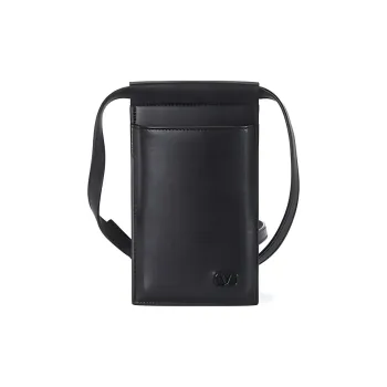 Valentino Cow Leather Shoulder Bag, Crossbody Bag, Cell Phone Pouch Men's Black