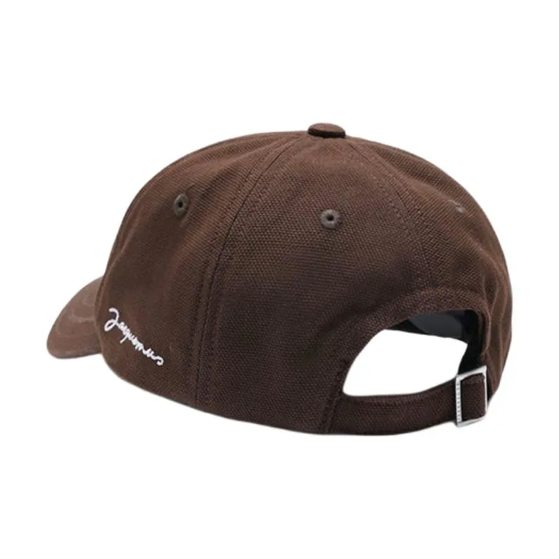 Jacquemus Cotton Baseball Caps Unisex Dark Brown-1