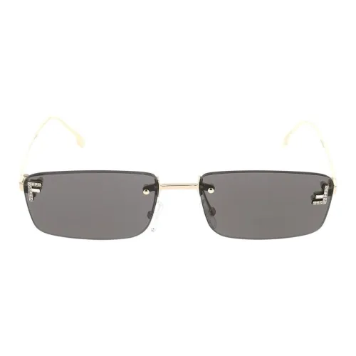 FENDI Metal Irregular Shape Sunglasses Men's Gold