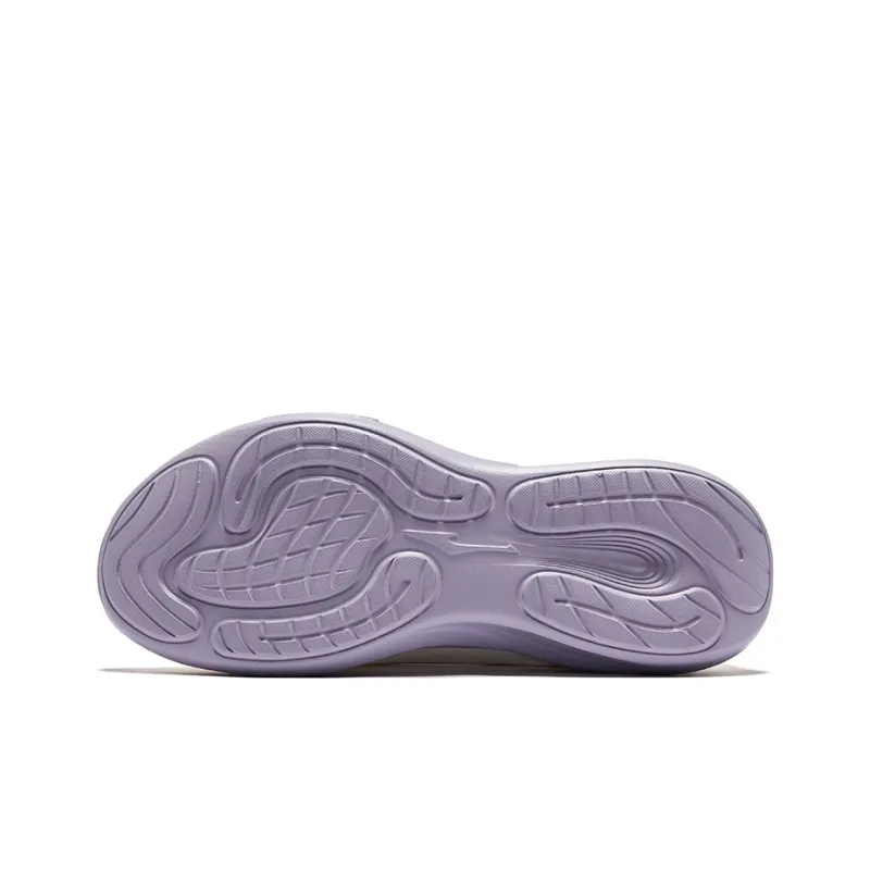 Erke Yunyi Cushioning Breathable Rebound Low Top Casual Running Shoes Women's White Purple-4